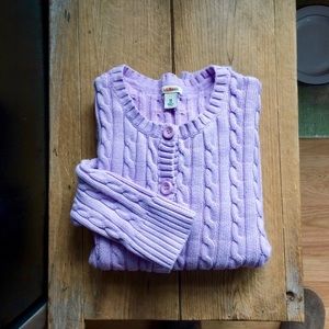 LL Bean cable knit cardigan, size M (EUC)
